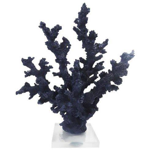 Coral em Poliresina C/base em Acril Azul