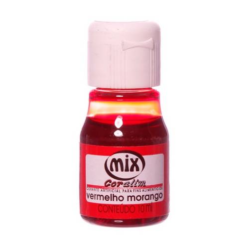 Corante Líquido Vermelho Morango com 10ml Mix
