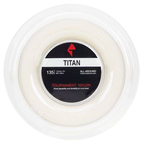 Corda Titan Tournament Nylon 15l 1.35mm Branca Rolo com 200 Metros