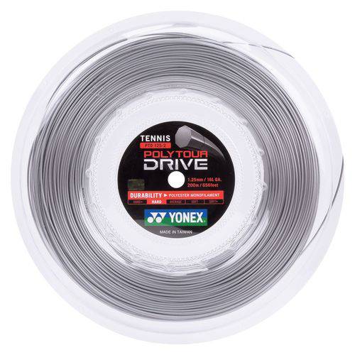 Corda Yonex Poly Tour Drive 16l 1.25mm Cinza - Rolo com 200 Metros