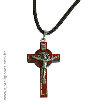 Cordão com Cruz de São Bento - 4 Cm | SJO Artigos Religiosos