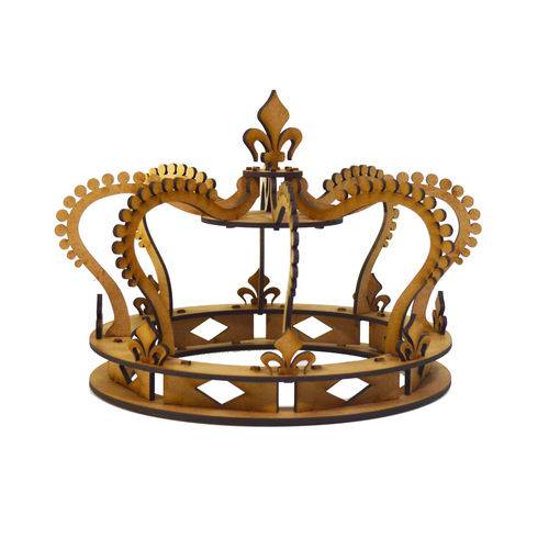 Coroa 3d Realeza em Mdf Cru Decoração de Festa