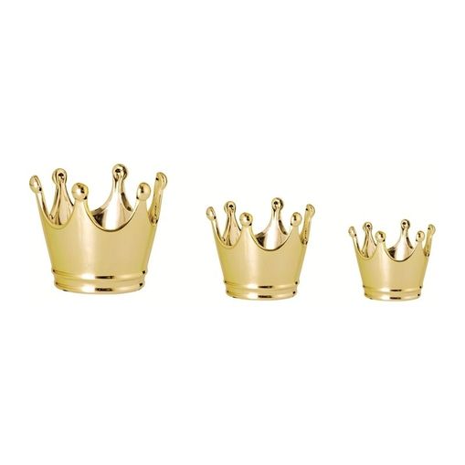 Coroas Decorativas de Cerâmica Douradas 3 Peças 7790 Mart