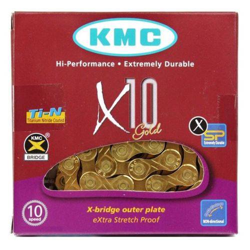 Corrente Kmc X10 Ti-n Gold / Dourado 116 Elos - 10v