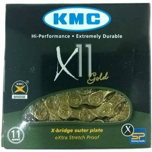 Corrente Kmc X11 Gold / Dourada 116 Elos - 11v - SLX M7000 / XT M8000 / NX / GX / X1 - ATÉ 46D