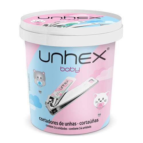 Cortador para Unhas Unhex Baby Mix Pote 24un