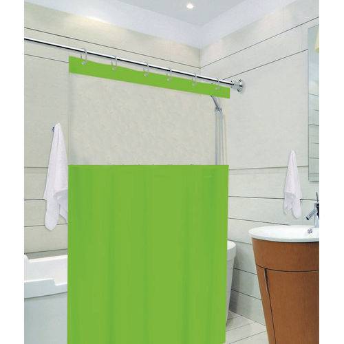 Cortina de Box Banheiro com Visor 1,38 X 1,98 Verde