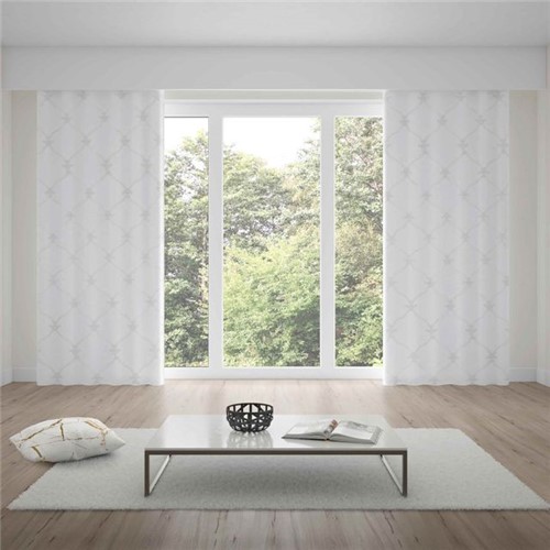 Cortina Duplex Renaissance 4,20x2,30m Bella Janela Branco Branco