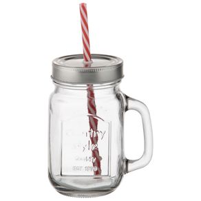 Country Style Caneca C/canudo 450 Ml Incolor/inox