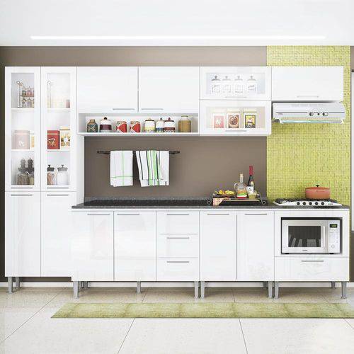 Cozinha Compacta 13 Portas Emanuella 0422t Branco - Genialflex