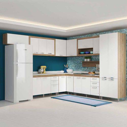 Cozinha Compacta 12 Portas P/ Pia Tampo Branco 5718 Branco/Argila