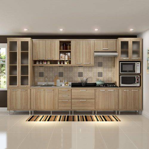 Cozinha Compacta 17 Portas para Pia e Cooktop 5806 Argila - Multimóveis