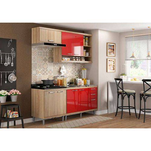 Cozinha Compacta 4 Peças 5810-s6 - Sicília - Multimóveis - Argila / Vermelho