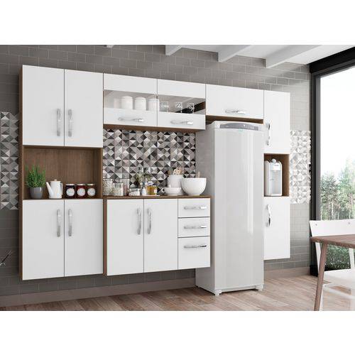 Cozinha Compacta 5 Peças Mariana - Castanho-branco - Buon Móveis