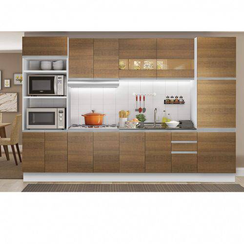 Cozinha Compacta 6 Peças Glamy Madesa Branco/Rustic