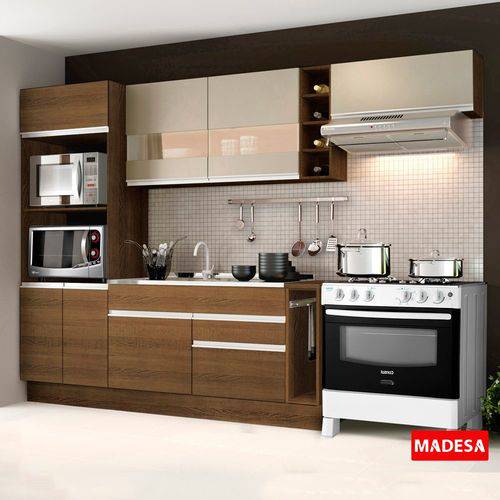 Cozinha Compacta 7 Portas Safira G20180075bst Rustic - Madesa