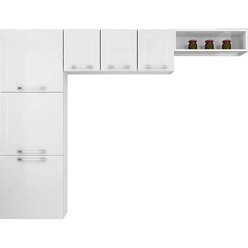 Cozinha Compacta Casamob Mia 3 Peças: Paneleiro + Armário Aerio + Nicho - Branco