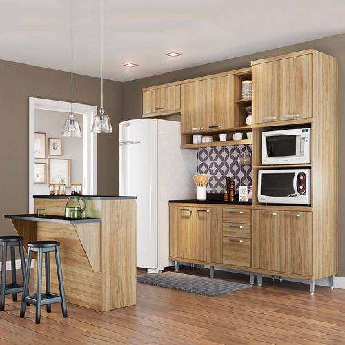 Cozinha Compacta com Tampo 12 Portas 5844 Argila - Multimóveis
