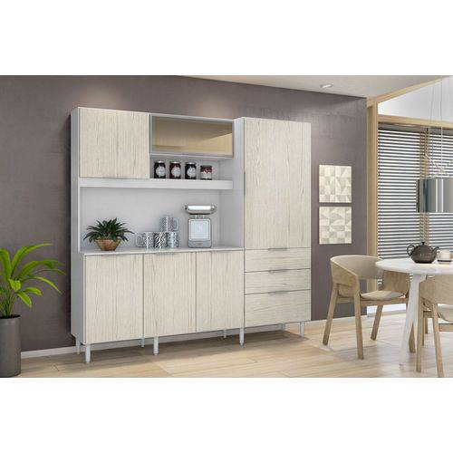 Cozinha Compacta New Space 06 Portas 03 Gavetas Branco Arezzo Nicioli