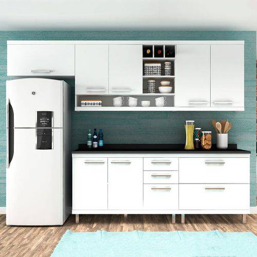 Cozinha Compacta New Vitoria 11 Branco Tx/Bianco - Hecol