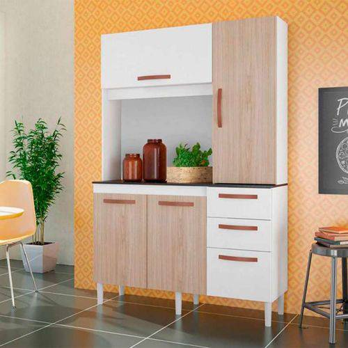 Cozinha Compacta Noz K100 – Albatroz Branco/teka