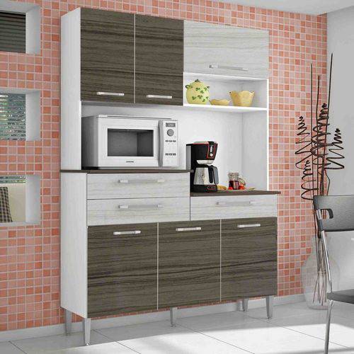 Cozinha Compacta Orion Kits Paraná Branco/Dubai/Rovere