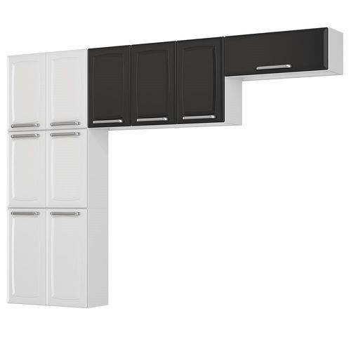 Cozinha Compacta 3 Peças 10 Portas Luce Itatiaia Branco/preto