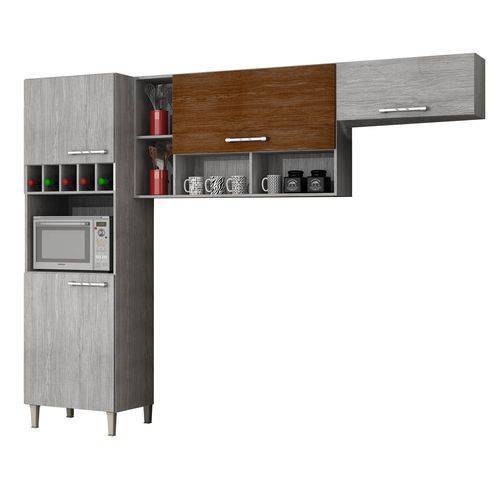 Cozinha Compacta 3 Peças com Paneleiro Adega Ágatha Sallêto Móveis