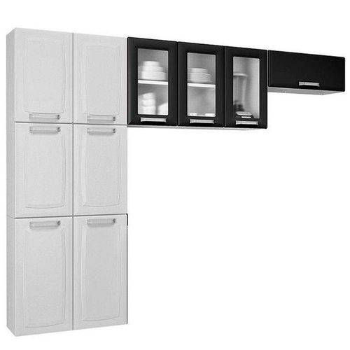 Cozinha Compacta 3 Peças com Vidro Luce Branco/preto - Itatiaia
