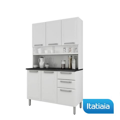 Cozinha Compacta Regina - Largura 120 Cm - Branco - Aço - Itatiaia