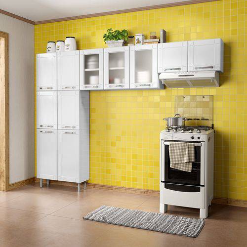 Cozinha Compacta Sem Balcão 3 Peças Múltipla Bertolini Branco