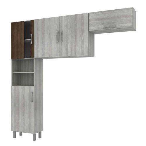 Cozinha Compacta Sem Balcão 3 Peças Talita Plus Movemax Naturaly/Terraro