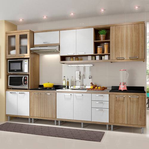 Cozinha Completa Sem Tampo 15 Portas 5834 Argila/Branco - Multimóveis