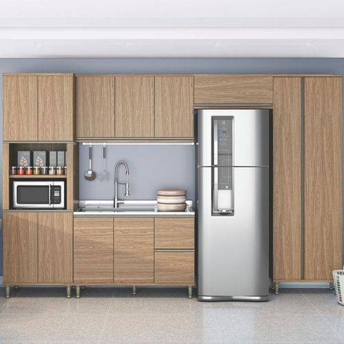 Cozinha Modulada Composição 11 Smart Nogueira - Belaflex