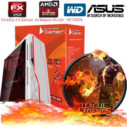 Cpu Pc Computador Gamer AMD Fx6300 Quad Core 4gb Ati Radeon R5 230 Bg-009 Branco
