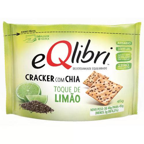 Cracker Eqlibri com Chia Toque de Limão 45g - Elma Chips