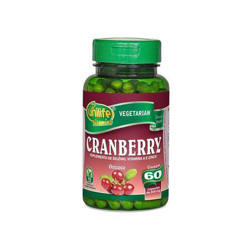 Cranberry com Suplemento de Selênio + Vitamina a e Zinco - Unilife - 60 Cápsulas