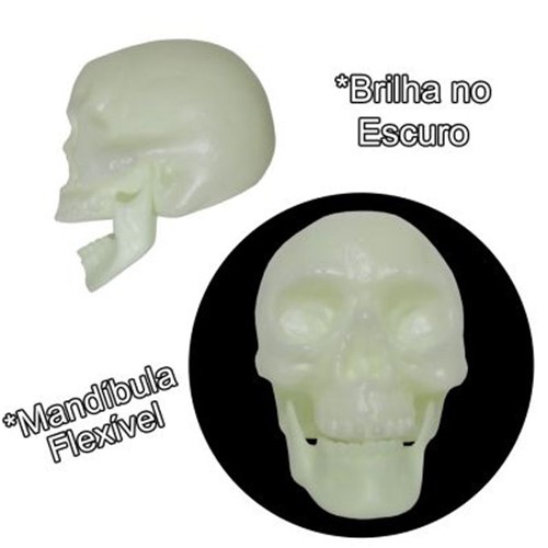 Crânio com Mandíbula Neon - Halloween - BRASILFLEX
