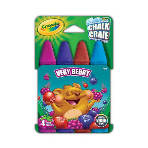 Crayola - Giz Chalk Lavável P/calçada 4 Cores - Very Berry