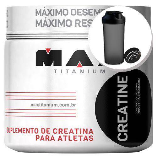 Creatina - 150g + Coqueteleira 600ml Preta - Max Titanium