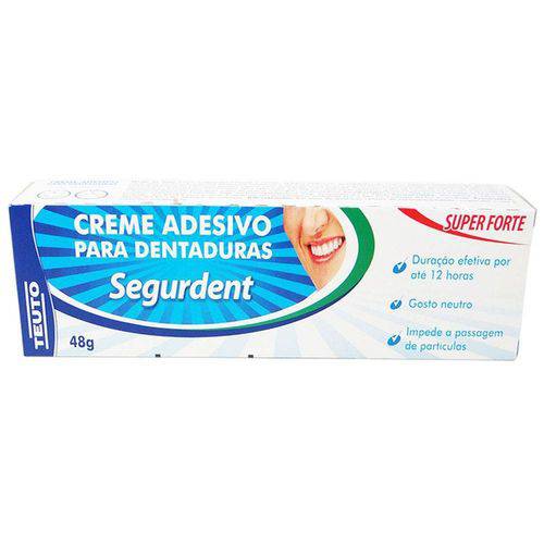 Creme Adesivo para Dentaduras Segurdent - Sem Sabor, Super Forte, 48g