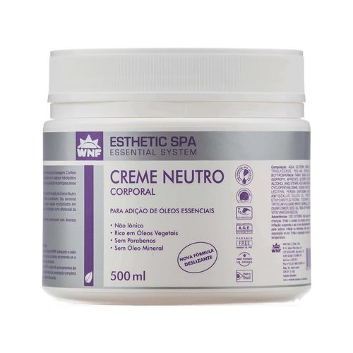 Creme Corporal Natural Neutro Esthetic Spa Base para Massagem 500ml - WNF