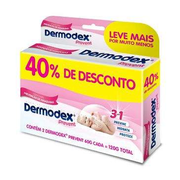 Creme de Assadura Dermodex Prevent 60g 2 Unidades + 40% de Desconto
