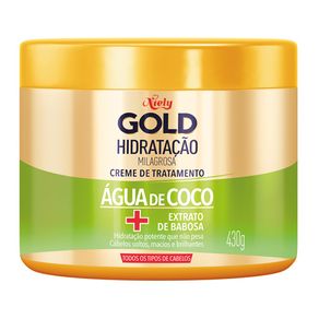 Creme de Tratamento Niely Gold - Hidratação Milagrosa Água de Coco 430g