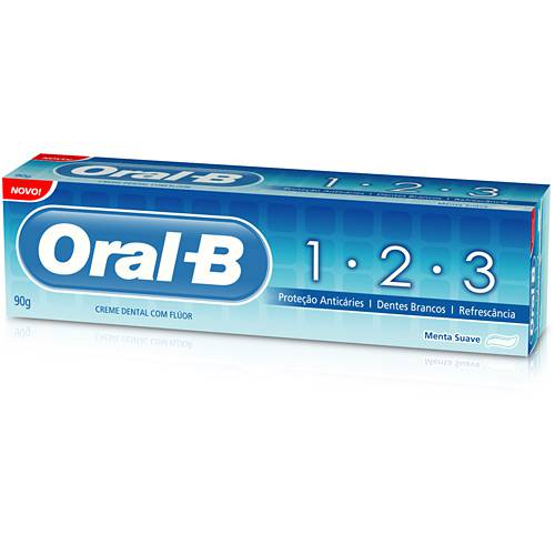 Creme Dental 1-2-3 Menta Suave 90g - Oral-B