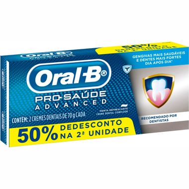 Creme Dental Advanced Pró Saúde Oral-B 70g 50% de Desconto 2ª Un.