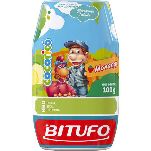 Creme Dental Bitufo Gel Cocorico 100gr S/f Morango