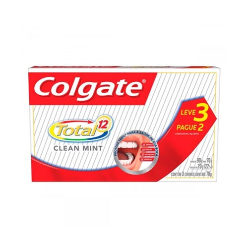 Creme Dental Colgate Total 12 Clean Mint Leve 3 Pague 2