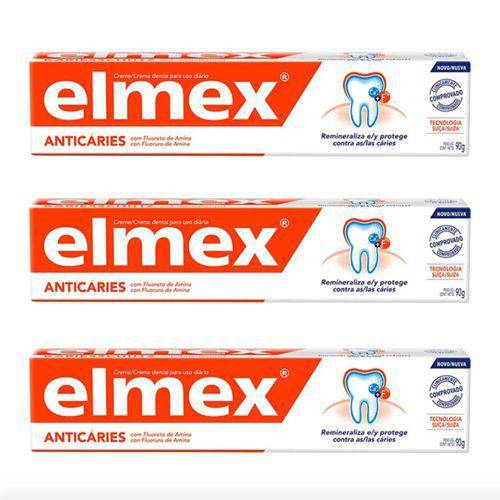Creme Dental Elmex Anticáries 110g - Kit 03 Unidades