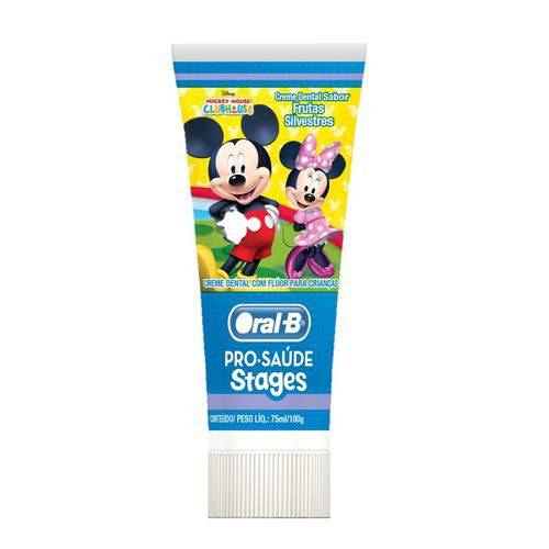Creme Dental Infantil Oral-B Stages Carros/Princesa/Mickey 100g